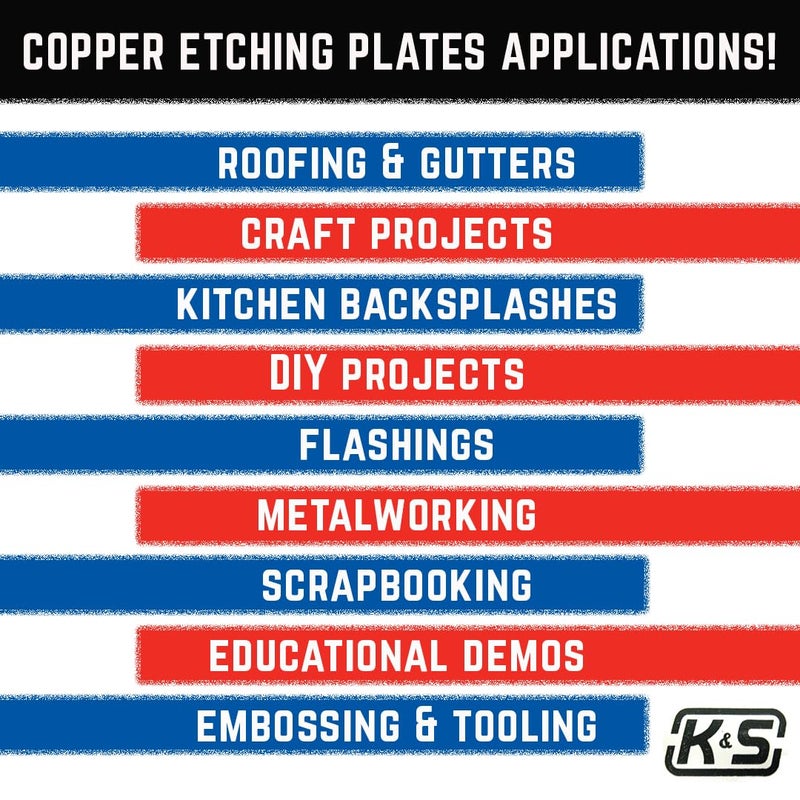 K & S Precision Metals K&S Precision Metals Copper Etching Plate 6601 â€“ 0.050" Thick x 4" Wide x 6" Long â€“ DIY Crafts, Engraving, Metalworking, Made in USA, 1 Plate - Image 5